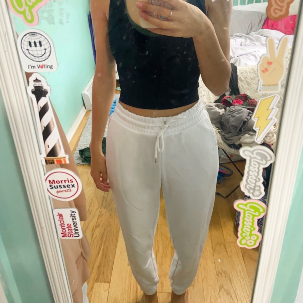forever 21 white sweatpants